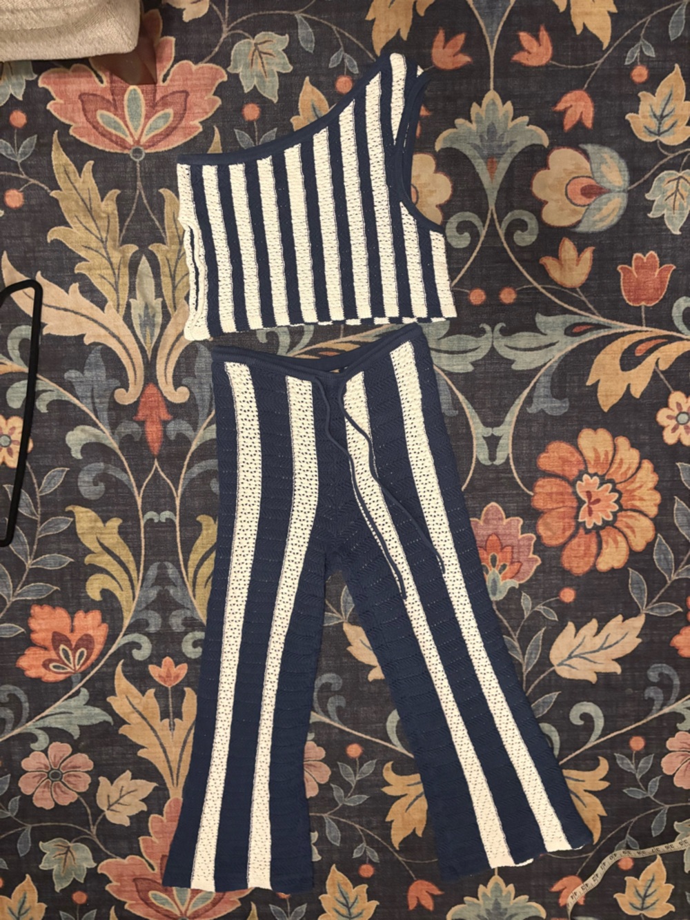 Free People Free-est Joan Fauxchet Navy & White Striped Wide-Leg Pant Set - Picture 12 of 14